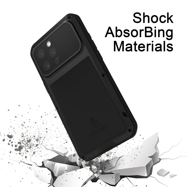 For iPhone 16 Pro LOVE MEI Metal Shockproof Life Waterproof Dustproof Phone Case(Red) - iPhone 16 Pro Cases by LOVE MEI | Online Shopping South Africa | PMC Jewellery | Buy Now Pay Later Mobicred