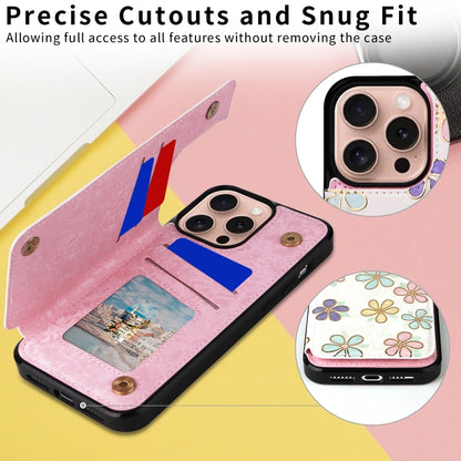 For iPhone 16 Pro Printed Double Buckle RFID Anti-theft Phone Case(Blossoming Flowers) - iPhone 16 Pro Cases by PMC Jewellery | Online Shopping South Africa | PMC Jewellery | Buy Now Pay Later Mobicred