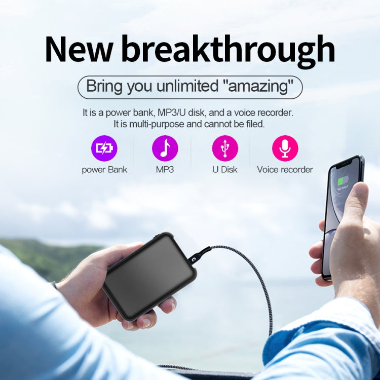 JNN Q75 Magnetic Power Bank Smart Voice Recorder, Memory:4GB(Black) - Recording Pen by JNN | Online Shopping South Africa | PMC TechLife | Buy Now Pay Later Mobicred