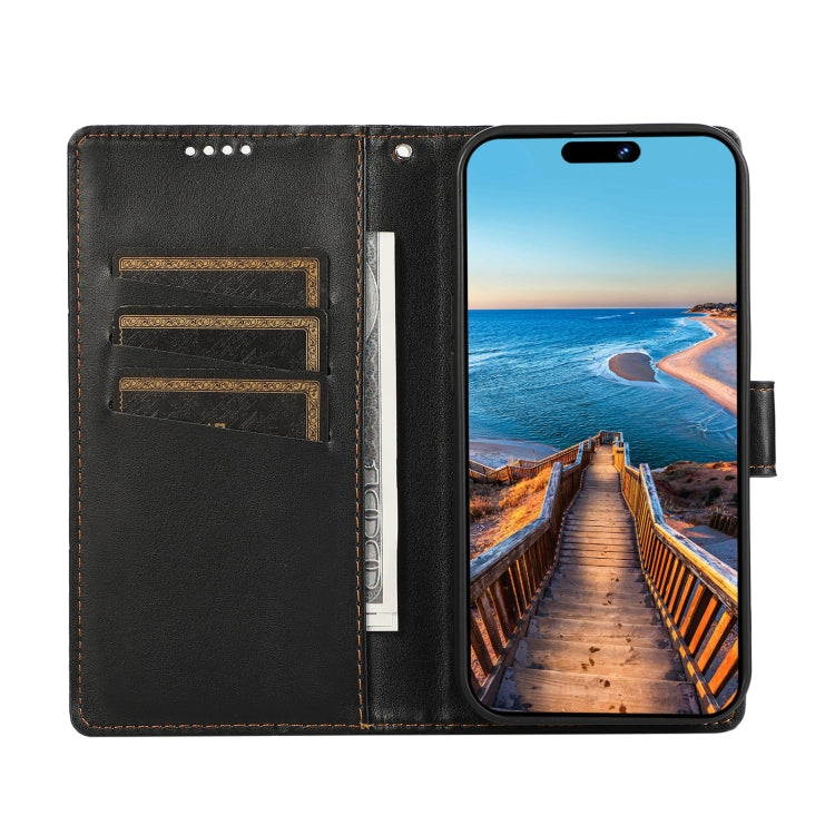 For Huawei nova 10 SE PU Genuine Leather Texture Embossed Line Phone Case(Black) - Huawei Cases by PMC Jewellery | Online Shopping South Africa | PMC Jewellery