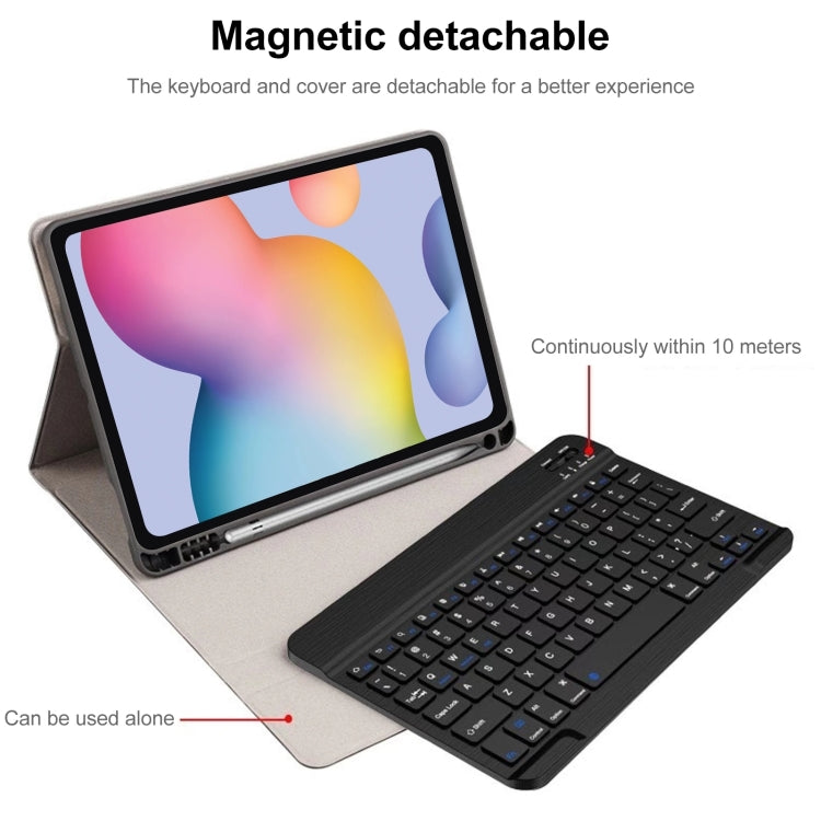 For Samsung Galaxy Tab S9 FE Square Cap Bluetooth Keyboard Leather Case with Pen Slot(Dark Blue) - Samsung Keyboard by PMC TechLife | Online Shopping South Africa | PMC TechLife