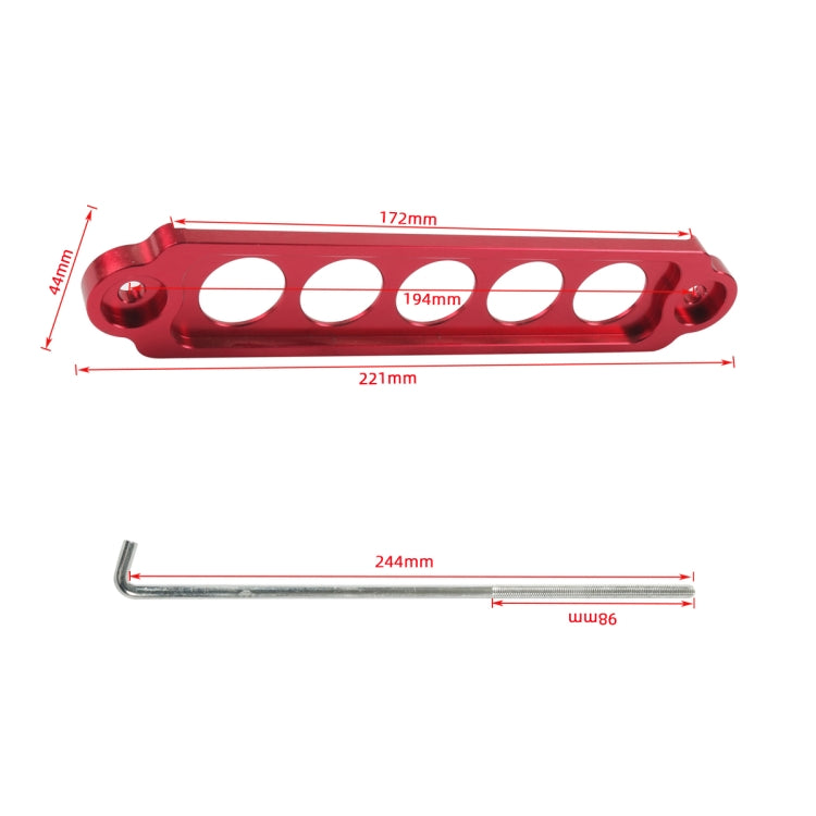 A8681-02 5-hole Car Aluminum Alloy Battery Mounting Bracket(Red) - Engine Fittings by PMC Jewellery | Online Shopping South Africa | PMC Jewellery | Buy Now Pay Later Mobicred