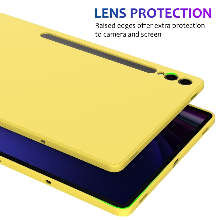 For Samsung Galaxy Tab S9+ Pure Color Liquid Silicone Shockproof Tablet Case(Yellow) - Galaxy Tab S9+ Cases by PMC Jewellery | Online Shopping South Africa | PMC Jewellery | Buy Now Pay Later Mobicred