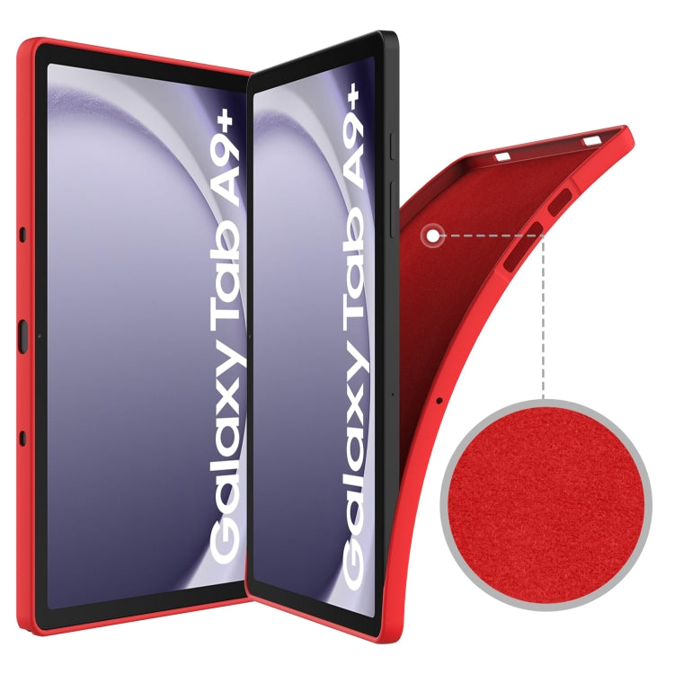 For Samsung Galaxy Tab A9+ Pure Color Liquid Silicone Shockproof Tablet Case(Red) - Galaxy Tab A9+ by PMC Jewellery | Online Shopping South Africa | PMC Jewellery | Buy Now Pay Later Mobicred