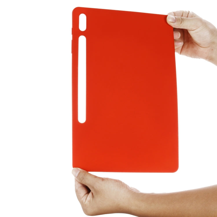 For Samsung Galaxy Tab S9 FE+ / S10+ Pure Color Liquid Silicone Shockproof Tablet Case(Red) - Galaxy Tab S9 FE+ by PMC Jewellery | Online Shopping South Africa | PMC Jewellery | Buy Now Pay Later Mobicred