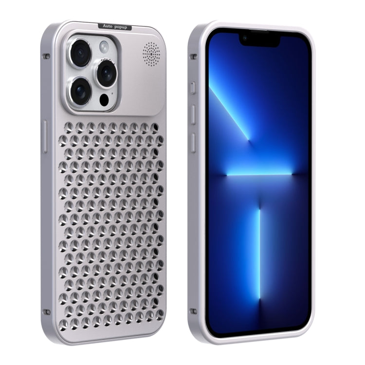 For iPhone 13 Pro Max R-JUST RJ58 Aromatherapy Metal Cooling Phone Case(Silver) - iPhone 13 Pro Max Cases by R-JUST | Online Shopping South Africa | PMC Jewellery