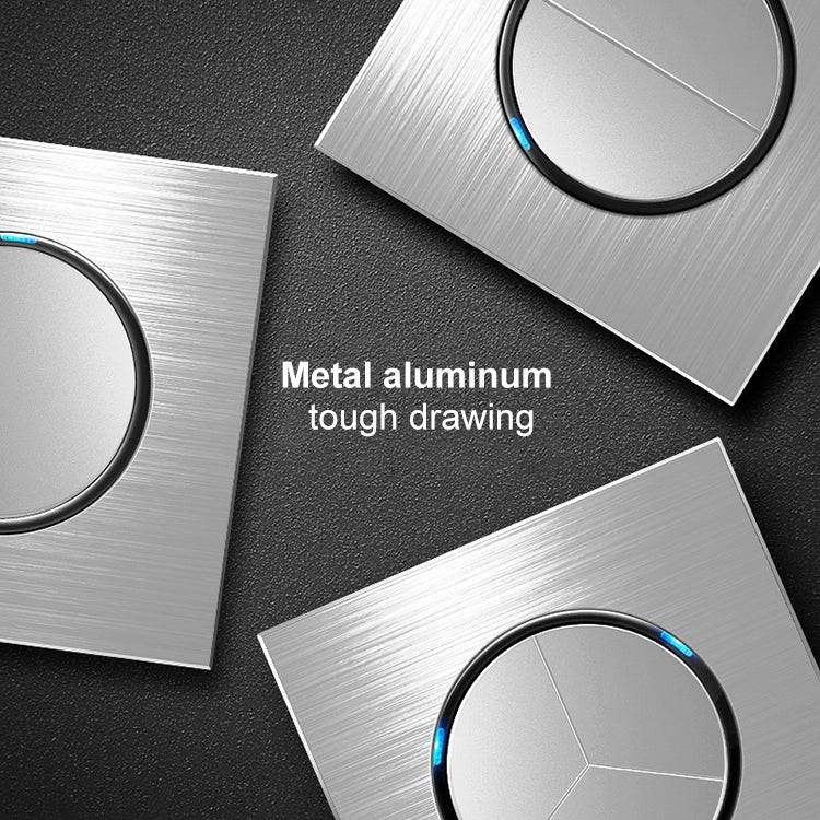 86mm Gray Aluminum Wire Drawing LED Switch Panel, Style:TV Socket - Switch by PMC TechLife | Online Shopping South Africa | PMC TechLife | Buy Now Pay Later Mobicred