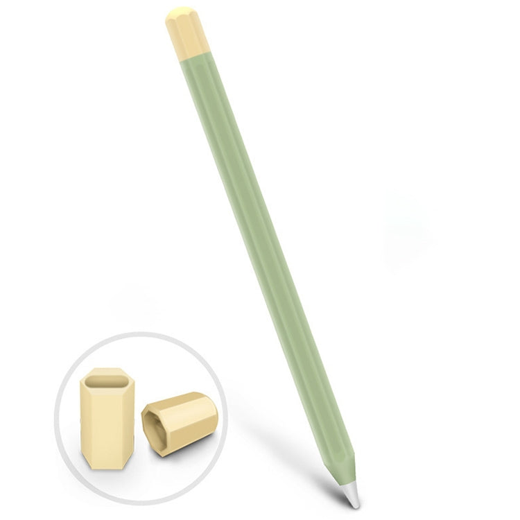 For Apple Pencil 1 Stylus Touch Pen Split Contrast Color Silicone Protective Case(Lemon Avocado) - Pencil Accessories by PMc TechLife | Online Shopping South Africa | PMc TechLife | Buy Now Pay Later Mobicred