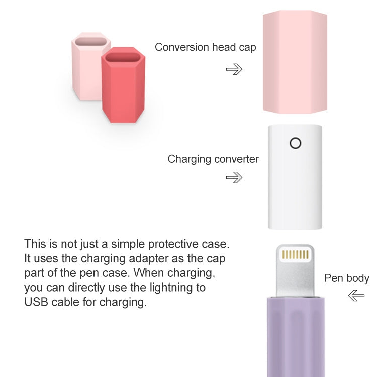 For Apple Pencil 1 Stylus Touch Pen Split Contrast Color Silicone Protective Case(Lemon Avocado) - Pencil Accessories by PMc TechLife | Online Shopping South Africa | PMc TechLife | Buy Now Pay Later Mobicred