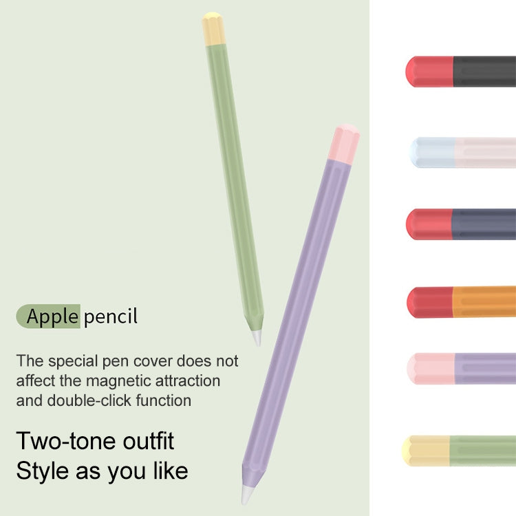 For Apple Pencil 1 Stylus Touch Pen Split Contrast Color Silicone Protective Case(Lemon Avocado) - Pencil Accessories by PMc TechLife | Online Shopping South Africa | PMc TechLife | Buy Now Pay Later Mobicred