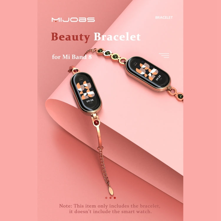 For Xiaomi Mi Band 8 Mijobs Ruyi Beauty Bracelet Watch Band(Rose Gold Red) - Watch Bands by MIJOBS | Online Shopping South Africa | PMC Jewellery