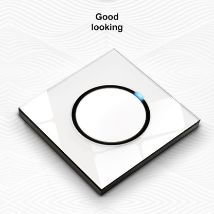 86mm Round LED Tempered Glass Switch Panel, White Round Glass, Style:Telephone-Computer Socket - Switch by PMC Jewellery | Online Shopping South Africa | PMC Jewellery | Buy Now Pay Later Mobicred