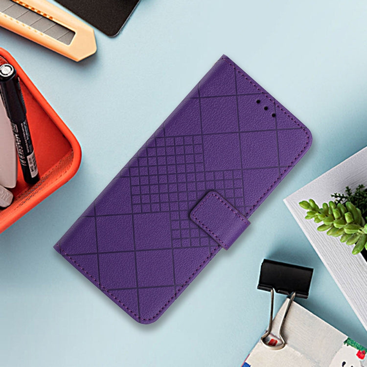 For Google Pixel 9 Pro Rhombic Grid Texture Leather Phone Case(Purple) - Google Cases by PMC TechLife | Online Shopping South Africa | PMC TechLife | Buy Now Pay Later Mobicred