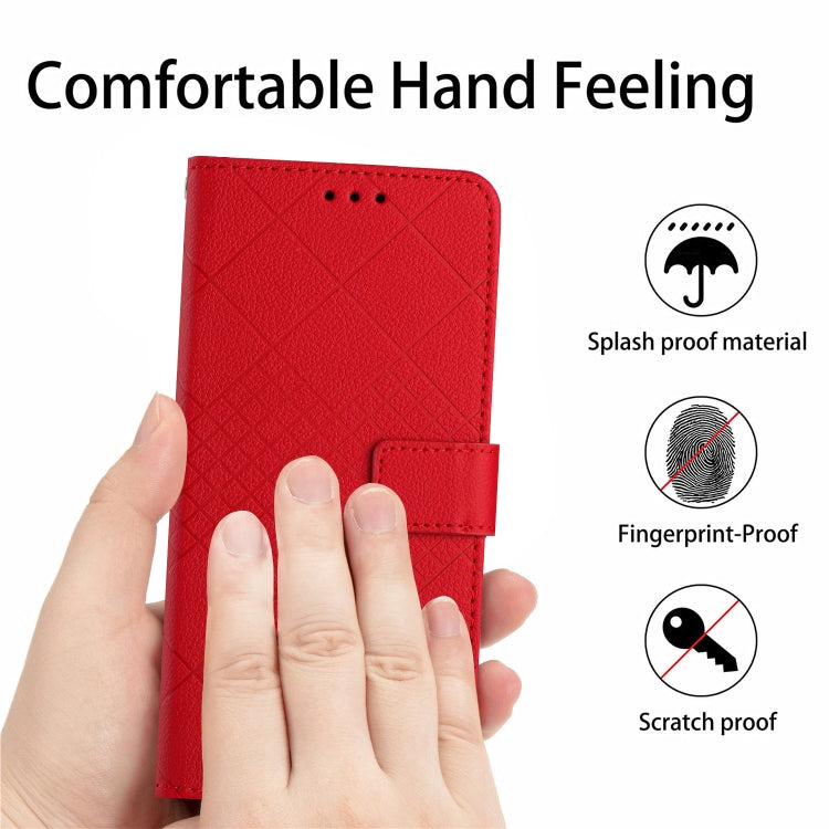 For Google Pixel 9 Pro Rhombic Grid Texture Leather Phone Case(Red) - Google Cases by PMC Jewellery | Online Shopping South Africa | PMC Jewellery | Buy Now Pay Later Mobicred