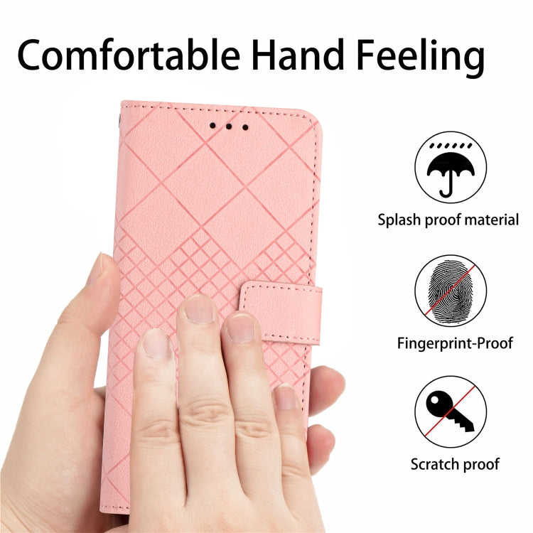 For Motorola Edge 5G 2024 Rhombic Grid Texture Leather Phone Case(Pink) - Motorola Cases by PMC Jewellery | Online Shopping South Africa | PMC Jewellery | Buy Now Pay Later Mobicred