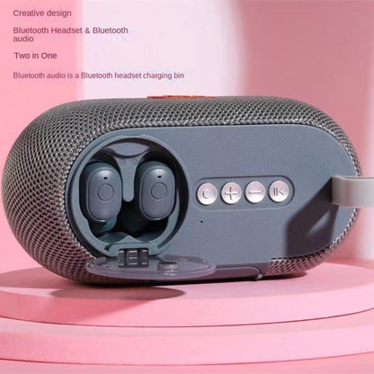 T&G TG810 2 in 1 Portable Outdoor Speaker + Mini Wireless Bluetooth Earphone(Grey) - Mini Speaker by T&G | Online Shopping South Africa | PMC Jewellery | Buy Now Pay Later Mobicred