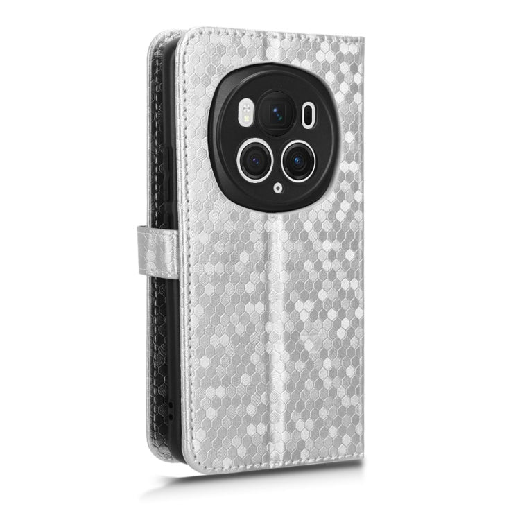 For Honor Magic6 Pro Honeycomb Dot Texture Leather Phone Case(Silver) - Honor Cases by PMC Jewellery | Online Shopping South Africa | PMC Jewellery | Buy Now Pay Later Mobicred