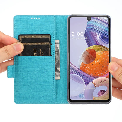 For LG Stylo 6 ViLi Side Button Magnetic Suction Type Shockproof TPU + PU Horizontal Flip Protective Case with Card Slot & Holder & Wallet(Blue) - LG by ViLi | Online Shopping South Africa | PMC Jewellery | Buy Now Pay Later Mobicred