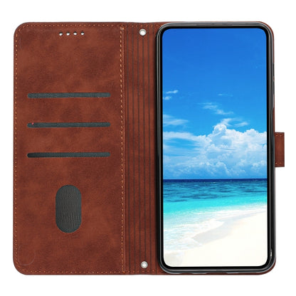 For Xiaomi Redmi K70 / K70 Pro Skin Feel Heart Embossed Leather Phone Case with Long Lanyard(Brown) - K70 Pro Cases by PMC Jewellery | Online Shopping South Africa | PMC Jewellery | Buy Now Pay Later Mobicred