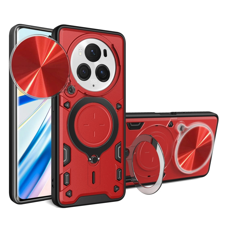 For Honor Magic6 Pro 5G CD Texture Sliding Camshield Magnetic Holder Phone Case(Red) - Honor Cases by PMC Jewellery | Online Shopping South Africa | PMC Jewellery | Buy Now Pay Later Mobicred