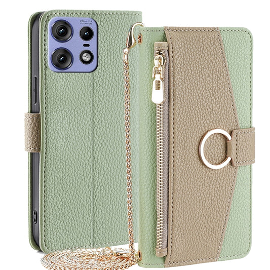 For Motorola Edge 50 Pro 5G Crossbody Litchi Texture Leather Phone Case(Green) - Motorola Cases by PMC Jewellery | Online Shopping South Africa | PMC Jewellery | Buy Now Pay Later Mobicred