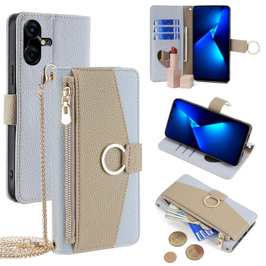 For Tecno Pova Neo 3 Crossbody Litchi Texture Leather Phone Case(Blue) - Tecno Cases by PMC Jewellery | Online Shopping South Africa | PMC Jewellery | Buy Now Pay Later Mobicred