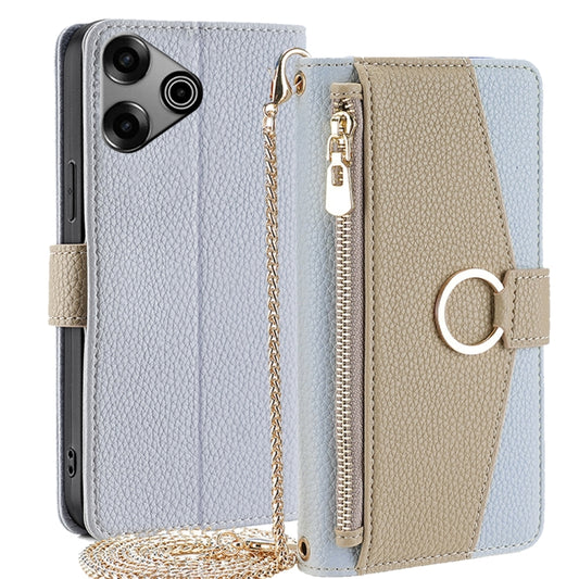 For Tecno Pova 6 Pro 5G Crossbody Litchi Texture Leather Phone Case(Blue) - Tecno Cases by PMC Jewellery | Online Shopping South Africa | PMC Jewellery | Buy Now Pay Later Mobicred