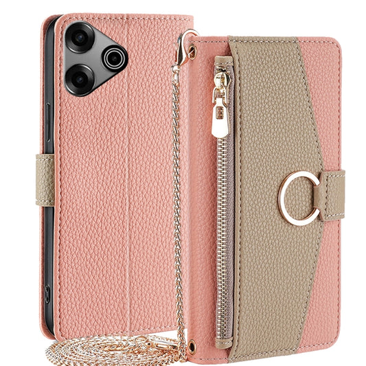 For Tecno Pova 6 Pro 5G Crossbody Litchi Texture Leather Phone Case(Pink) - Tecno Cases by PMC Jewellery | Online Shopping South Africa | PMC Jewellery | Buy Now Pay Later Mobicred