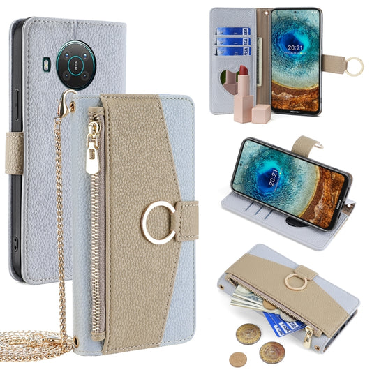 For Nokia X10 / X20 Crossbody Litchi Texture Leather Phone Case(Blue) - Nokia Cases by PMC Jewellery | Online Shopping South Africa | PMC Jewellery | Buy Now Pay Later Mobicred