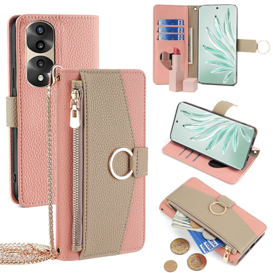 For Honor 70 Pro / 70 Pro+ Crossbody Litchi Texture Leather Phone Case(Pink) - Honor Cases by PMC Jewellery | Online Shopping South Africa | PMC Jewellery | Buy Now Pay Later Mobicred