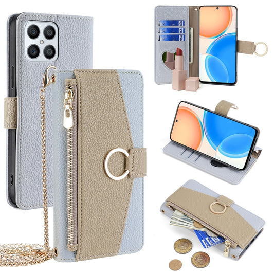 For Honor X30i / X8 Crossbody Litchi Texture Leather Phone Case(Blue) - Honor Cases by PMC Jewellery | Online Shopping South Africa | PMC Jewellery | Buy Now Pay Later Mobicred