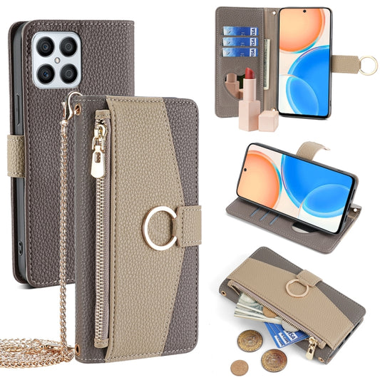 For Honor X30i / X8 Crossbody Litchi Texture Leather Phone Case(Grey) - Honor Cases by PMC Jewellery | Online Shopping South Africa | PMC Jewellery | Buy Now Pay Later Mobicred