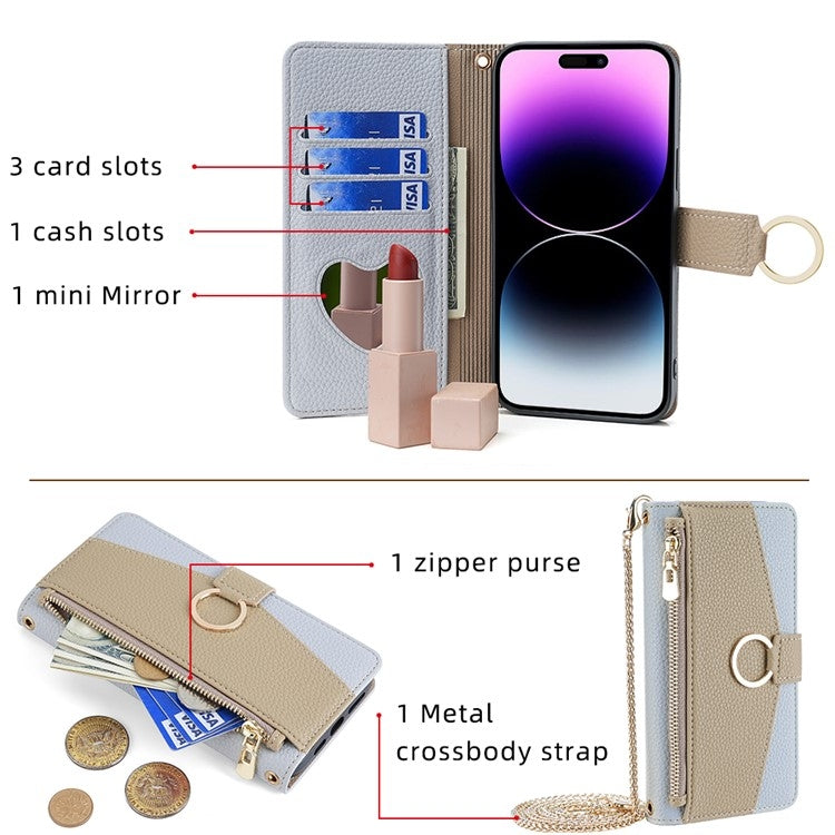 For Honor Magic6 Pro 5G Crossbody Litchi Texture Leather Phone Case(Blue) - Honor Cases by PMC TechLife | Online Shopping South Africa | PMC TechLife | Buy Now Pay Later Mobicred