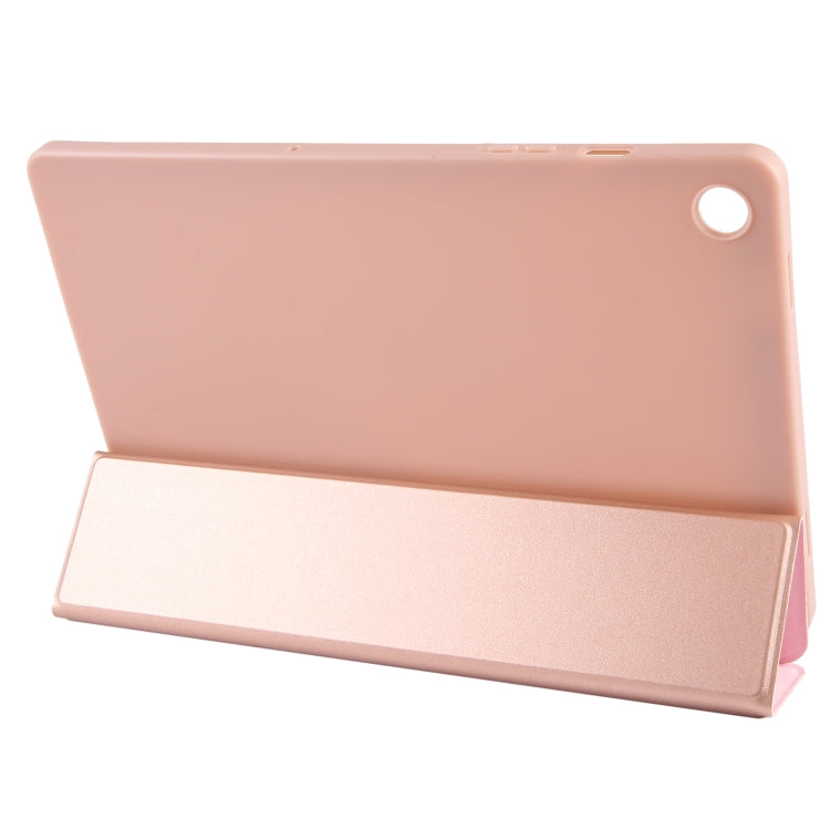 For Samsung Galaxy Tab A9+ Tri-fold Holder Flip Horizontal Flip TPU Leather Tablet Case(Rose Gold) - Galaxy Tab A9+ by PMC Jewellery | Online Shopping South Africa | PMC Jewellery