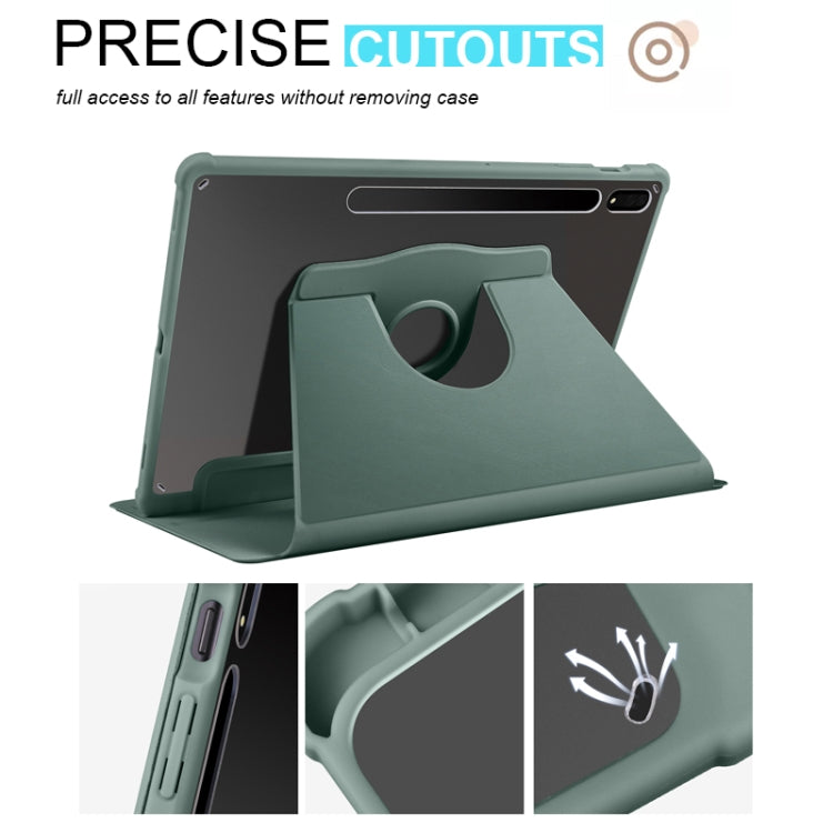 For Samsung Galaxy Tab S10+ / S9+ Acrylic 360 Degree Rotation Holder Tablet Leather Case(Dark Green) - Galaxy Tab S9+ Cases by PMC Jewellery | Online Shopping South Africa | PMC Jewellery | Buy Now Pay Later Mobicred