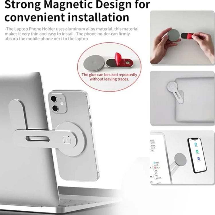 ZF012 For Tesla Magnetic Hidden Phone Holder, with 2pcs Magnets Sheet(Grey) - Car Holders by PMC Jewellery | Online Shopping South Africa | PMC Jewellery | Buy Now Pay Later Mobicred