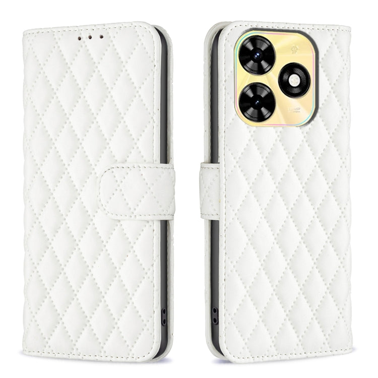 For Tecno Spark Go 2024 / 20C Diamond Lattice Wallet Flip Leather Phone Case(White) - free shipping - PMC Jewellery - Order now!