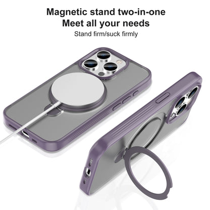 For iPhone 15 Pro Max Mutural MagSafe Magnetic Holder Phone Case(Grey) - iPhone 15 Pro Max Cases by Mutural | Online Shopping South Africa | PMC Jewellery | Buy Now Pay Later Mobicred