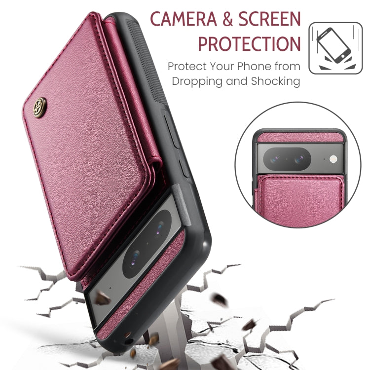 For Google Pixel 8 CaseMe C22 Card Slots Holder RFID Anti-theft Phone Case(Wine Red) - Google Cases by CaseMe | Online Shopping South Africa | PMC Jewellery | Buy Now Pay Later Mobicred