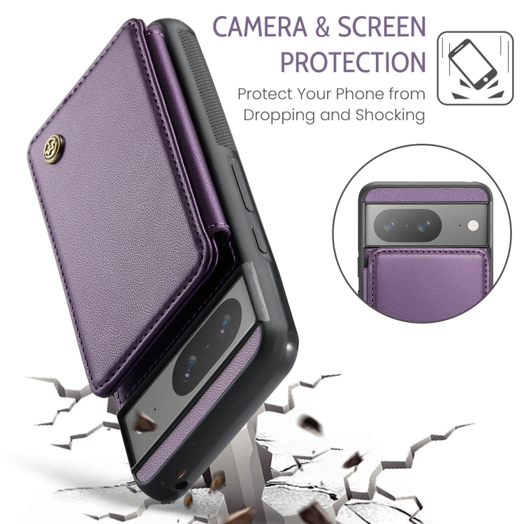 For Google Pixel 8 CaseMe C22 Card Slots Holder RFID Anti-theft Phone Case(Purple) - Google Cases by CaseMe | Online Shopping South Africa | PMC Jewellery | Buy Now Pay Later Mobicred