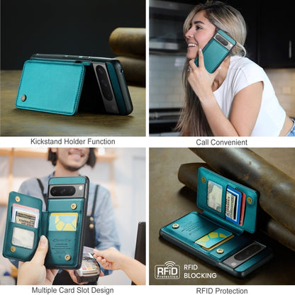 For Google Pixel 8 Pro CaseMe C22 Card Slots Holder RFID Anti-theft Phone Case(Blue Green) - Google Cases by CaseMe | Online Shopping South Africa | PMC Jewellery | Buy Now Pay Later Mobicred