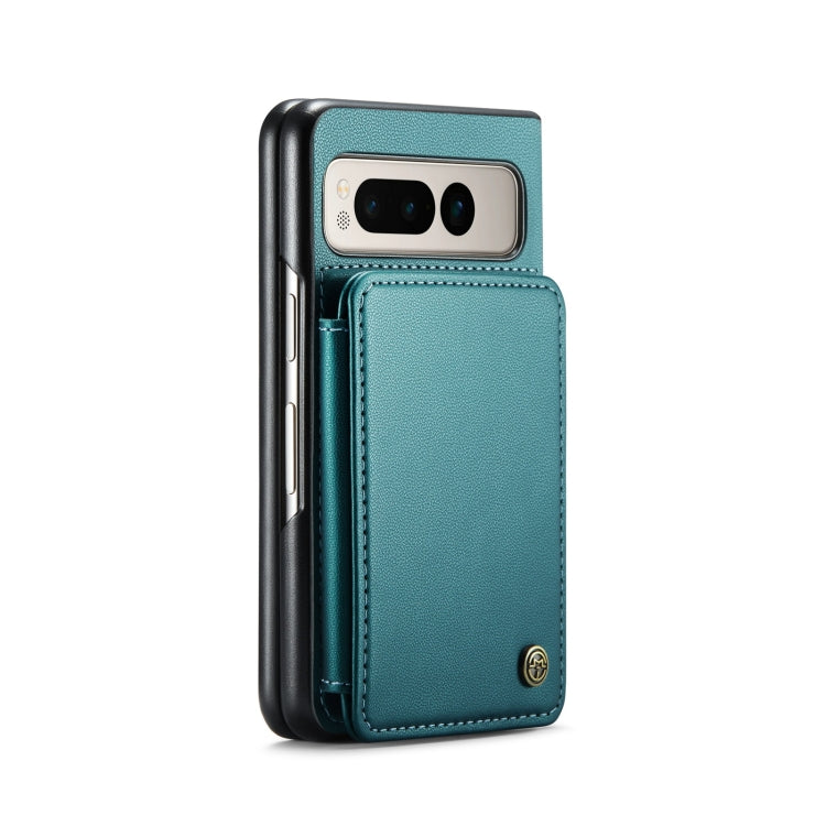 For Google Pixel Fold CaseMe C22 PC+TPU Business Style RFID Anti-theft Leather Phone Case(Blue Green) - Google Cases by CaseMe | Online Shopping South Africa | PMC Jewellery | Buy Now Pay Later Mobicred