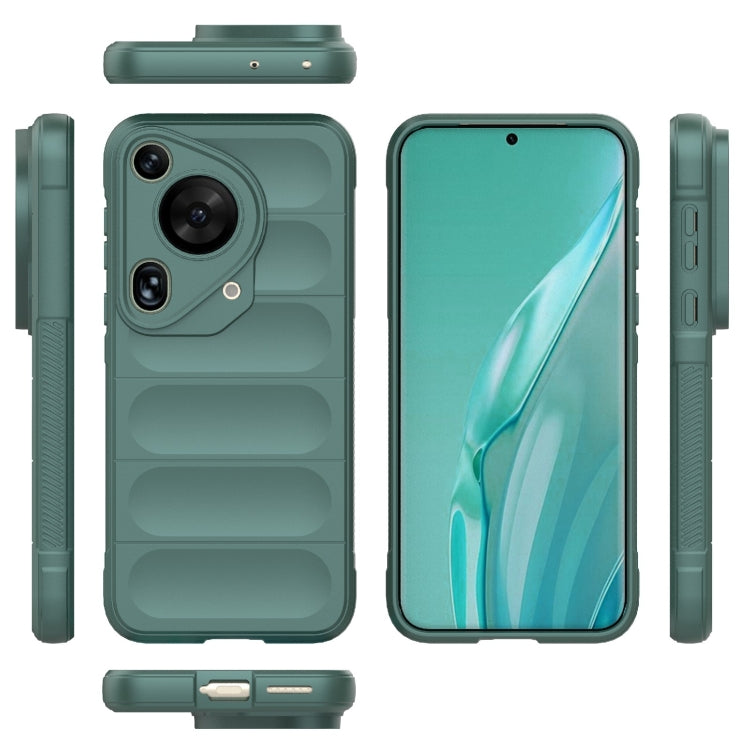 For Huawei Pura 70 Ultra Magic Shield TPU + Flannel Phone Case(Dark Green) - Huawei Cases by PMC Jewellery | Online Shopping South Africa | PMC Jewellery | Buy Now Pay Later Mobicred