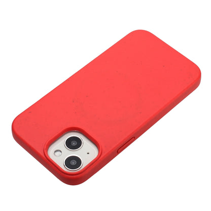 For iPhone 14 Wheat MagSafe Magnetic Straw Material + TPU Phone Case(Red) - iPhone 14 Cases by PMC Jewellery | Online Shopping South Africa | PMC Jewellery