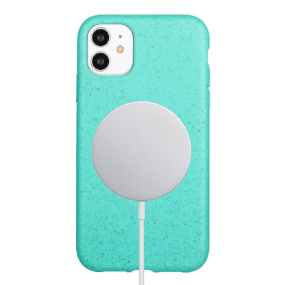 For iPhone 12 Wheat MagSafe Magnetic Straw Material + TPU Phone Case(Green) - iPhone 12 / 12 Pro Cases by PMC Jewellery | Online Shopping South Africa | PMC Jewellery