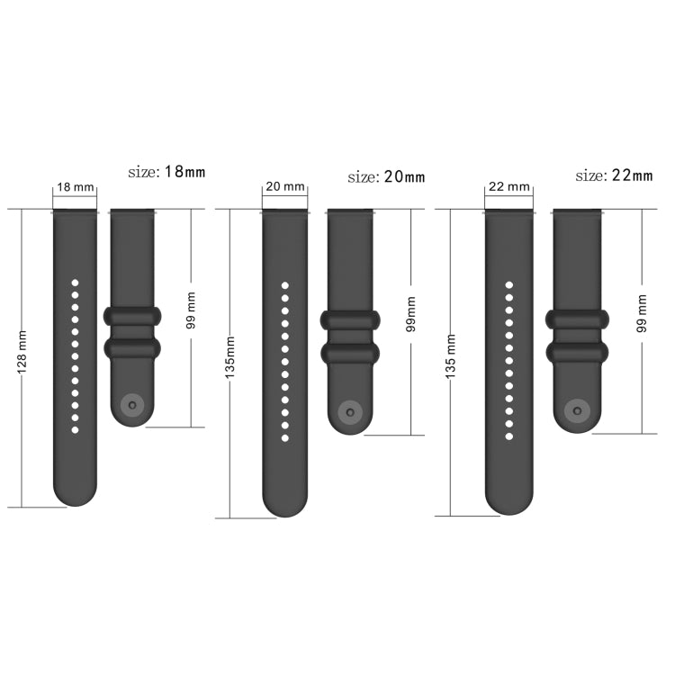 22mm Universal Solid Color Reverse Buckle Silicone Watch Band(Black) - 22mm Bands by PMC TechLife | Online Shopping South Africa | PMC TechLife
