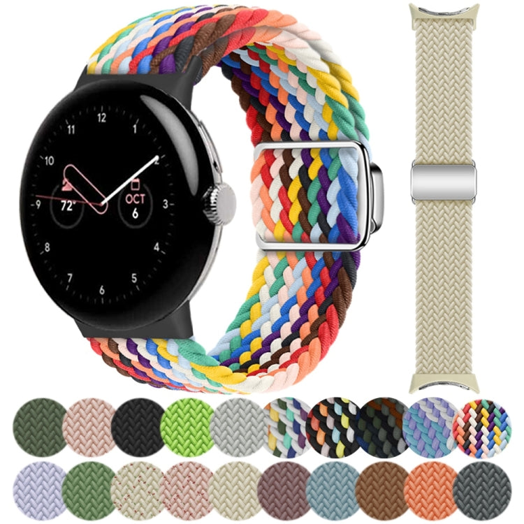 For Google Pixel Watch / Watch 2 Nylon Loop Magnetic Buckle Watch Band(Black) - Watch Bands by PMC Jewellery | Online Shopping South Africa | PMC Jewellery