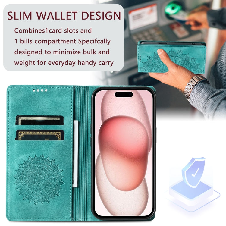 For iPhone 16 Pro Totem Embossed Magnetic Leather Phone Case(Green) - iPhone 16 Pro Cases by PMC TechLife | Online Shopping South Africa | PMC TechLife | Buy Now Pay Later Mobicred