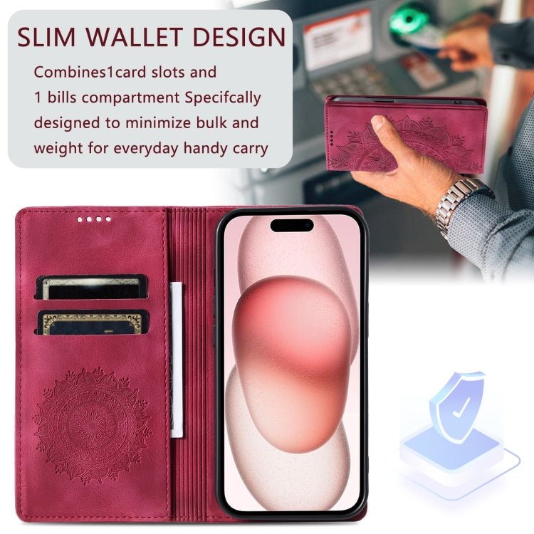 For iPhone 16 Plus Totem Embossed Magnetic Leather Phone Case(Red) - iPhone 16 Plus Cases by PMC TechLife | Online Shopping South Africa | PMC TechLife | Buy Now Pay Later Mobicred