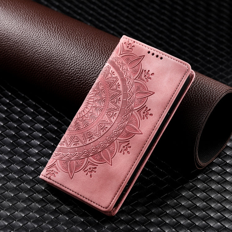 For iPhone 16 Plus Totem Embossed Magnetic Leather Phone Case(Rose Gold) - iPhone 16 Plus Cases by PMC Jewellery | Online Shopping South Africa | PMC Jewellery | Buy Now Pay Later Mobicred